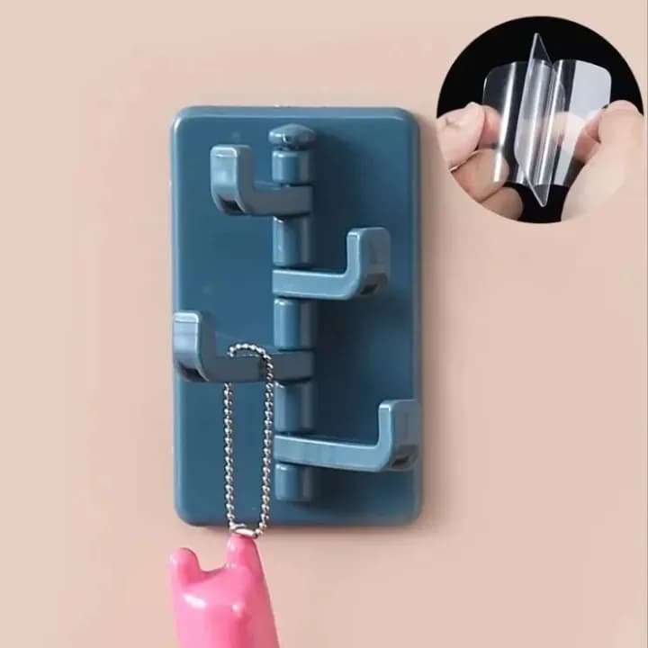 Strong Self-Adhesive Wall Hook (1PC) – Easy Mount Coat, Bag & Towel Hanger for Home (Multicolor)