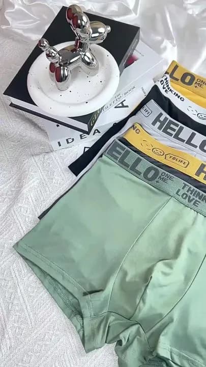 1 Piece Imported Premium Fabric men's underwear men's soft cotton breathable comfortable Trunk underwear mesh boxer briefs personality trend boxer briefs-Randomly color