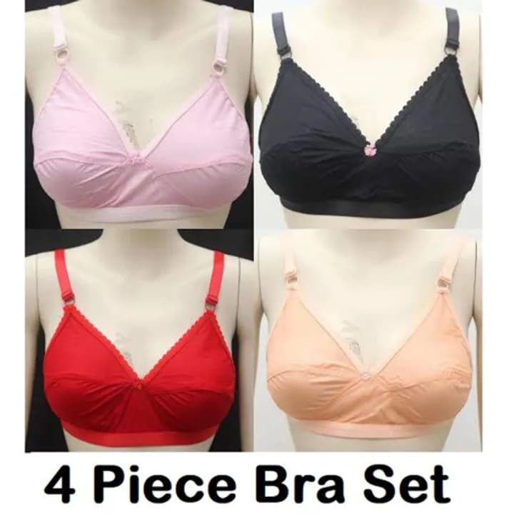 Cotton Boil Fabric Bra For Girls and Women All Season Cotton Casual 4 Piece Set Multiple Color