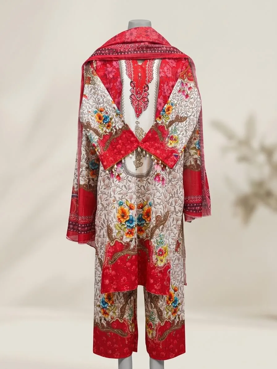 Xafran Floral Designer Three Piece