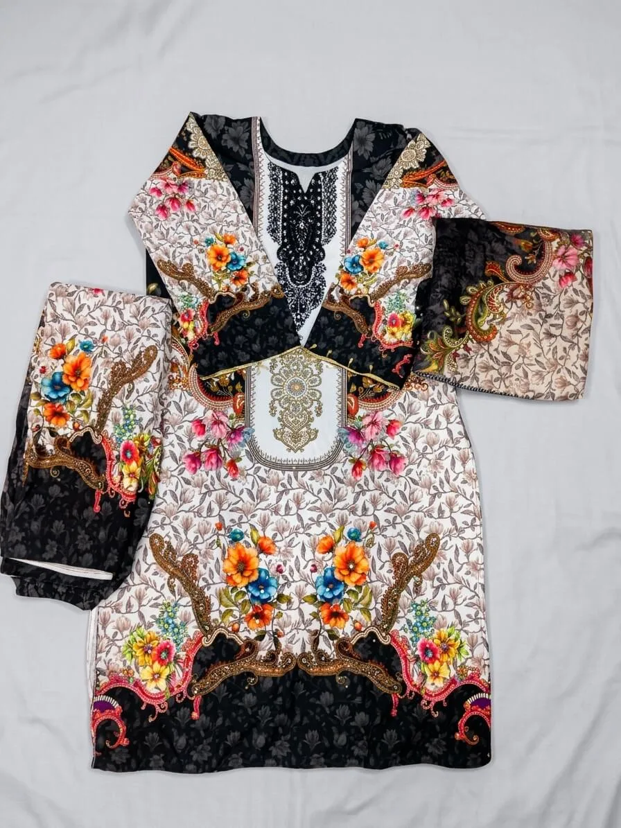 Xafran Floral Designer Three Piece