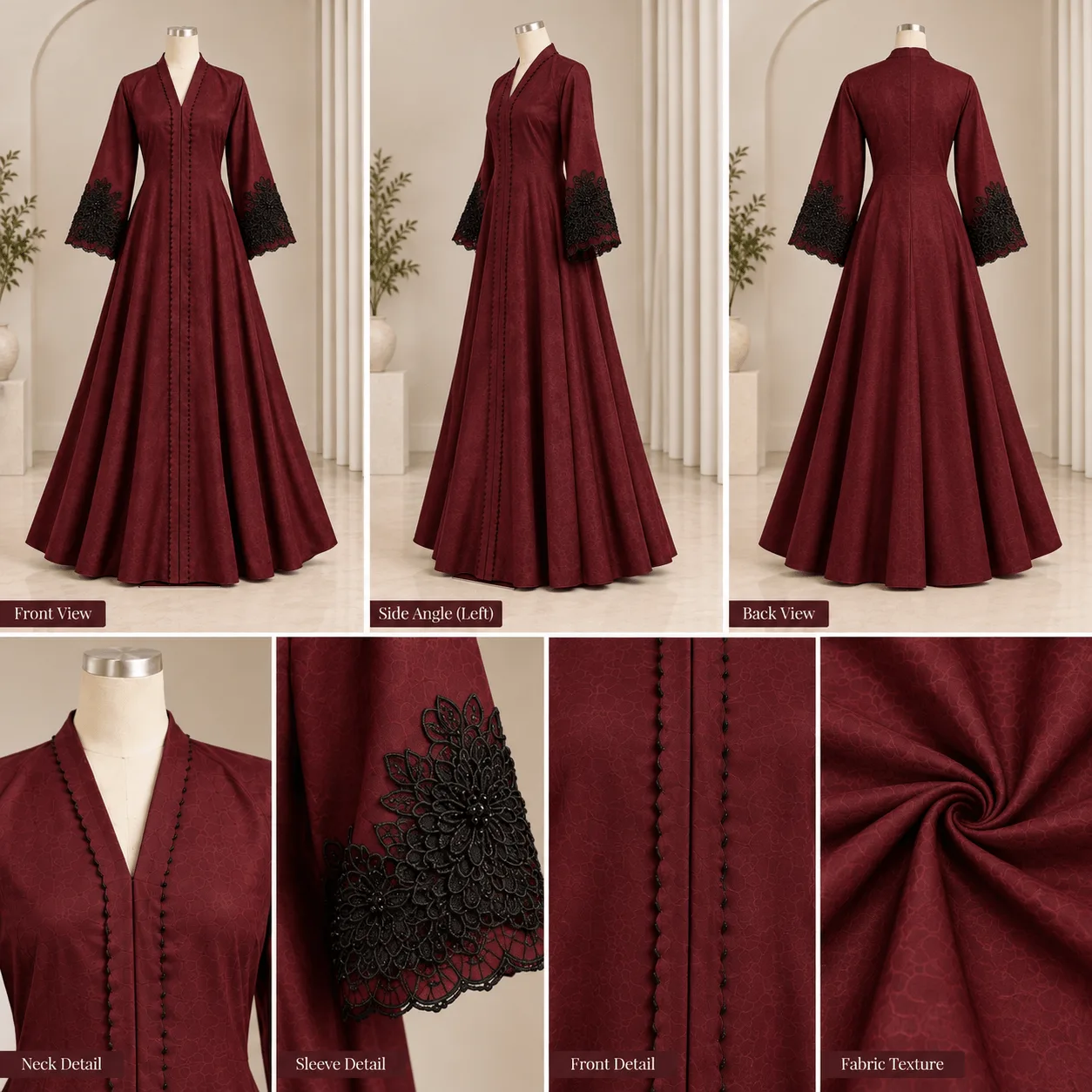 Xafran Hatai Karchupi Boro Gher abaya – মার্জিত ও স্টাইলিশ লুক 5